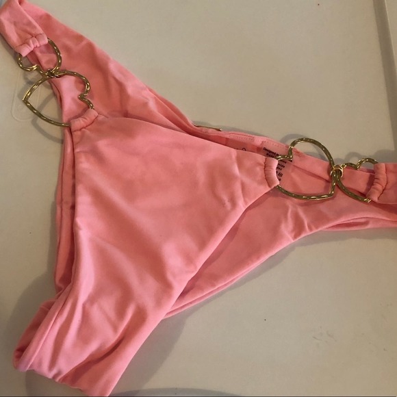 Beach Bunny Nadia Bikini Bottom Hearts Pink - Picture 2 of 8